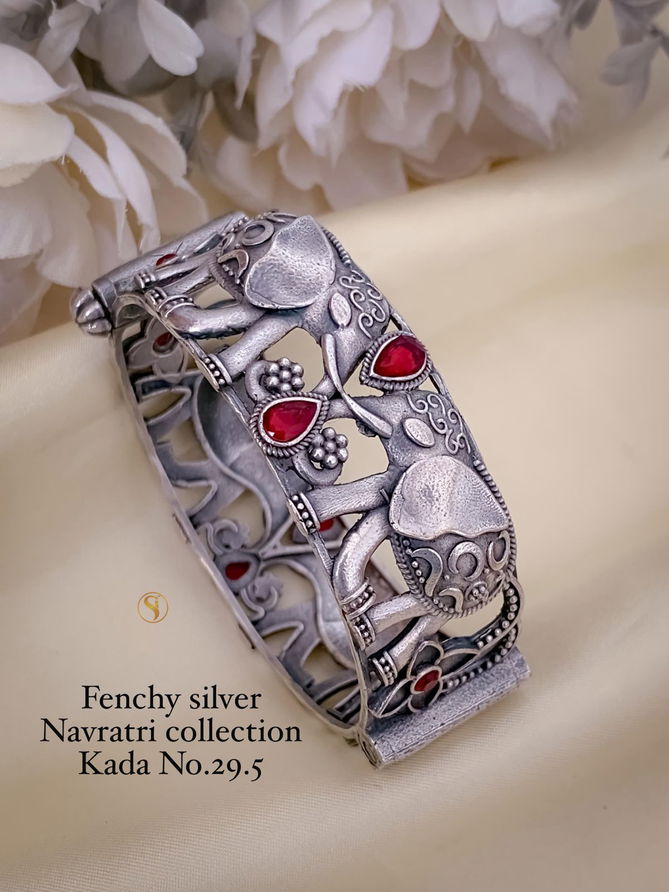 3 Fancy Silver Navratri Kada Wholesale Price In Surat
